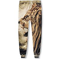 Men's Casual Athleisure Daily Sports Jogger Pants Sweatpants Pants Lion Animal Full Length 3D Print Drawstring Pocket Brown Lightinthebox - thumbnail