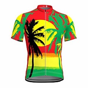 21Grams Men's Short Sleeve Cycling Jersey Summer Spandex Green 3D Bike Top Mountain Bike MTB Road Bike Cycling Quick Dry Moisture Wicking Sports Clothing Apparel  Athleisure Lightinthebox