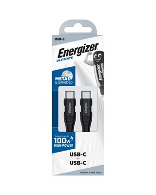 Energizer Cable USB-C to USB-C Metal 100W 2 Meter Black Energizer Cable USB-C to USB-C Metal 100W 2 Meter Black