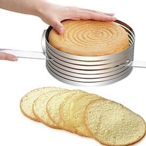 Layer Cake Cutter Slicer Mousse Mould 8 inch Stainless Steel Round Bread Cake Adjustable Slicer Cutter Mold DIY Baking Cake Tools Kit Set miniinthebox