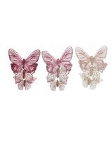 Homesmiths Christmas Butterfly Glitter on Clip Pink Lines Assorted 1 Piece