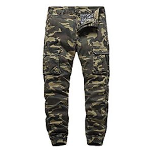 Men's Casual / Sporty Chino Soft Sports Daily Leisure Sports Pants Chinos Pants Camouflage Full Length Sporty ArmyGreen Khaki Light Green miniinthebox