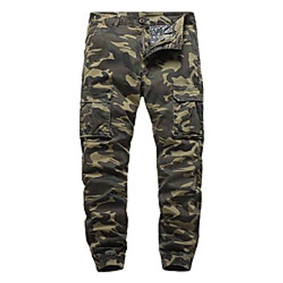 Men's Casual / Sporty Chino Soft Sports Daily Leisure Sports Pants Chinos Pants Camouflage Full Length Sporty ArmyGreen Khaki Light Green miniinthebox