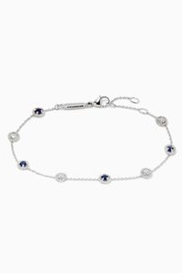 Salasil Bracelet with Diamonds & Sapphires in 18kt White Gold