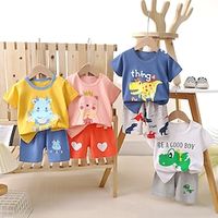 Children's Short sleeved Set Summer Pure Cotton Boys' Clothing Thin New Girls' T-shirt Summer Baby Children's Clothing Lightinthebox