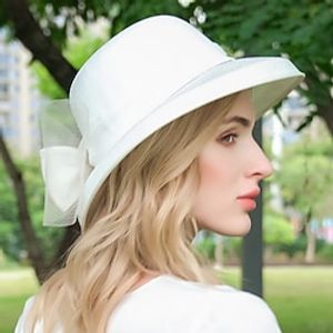 Hats Fiber Bowler  Cloche Hat Bucket Hat Sun Hat Wedding Evening Party Elegant Wedding With Bowknot Headpiece Headwear Lightinthebox