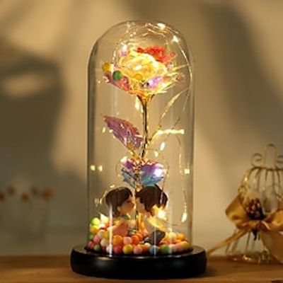 Rose Flower Gifts for Women, Birthday Gifts For Women, Womens Gifts for Christmas, Mom Gifts For Xmas, Led Light Up Galaxy Rose Artificial Flowers, Forever Glass Rose Gifts for Her,Anniversary miniinthebox