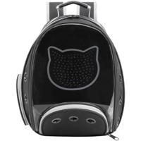 Petstranaut Backpack Bobble Cat Face Black