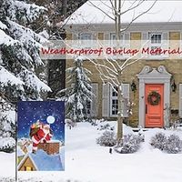 Christmas Garden Flag, Santa Claus Decoration Courtyard Flag With Coarse Linen Material, Double-Sided Hot Sublimation Winter Flag, Home Decor, Outdoor Decor, Christmas Decor, Xmas Decor miniinthebox - thumbnail
