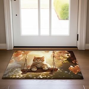 Cat Swing Doormat Non-Slip Oil Proof Rug Indoor Outdoor Mat Bedroom Decor Bathroom Mat Entrance Rug Door Mat Lightinthebox