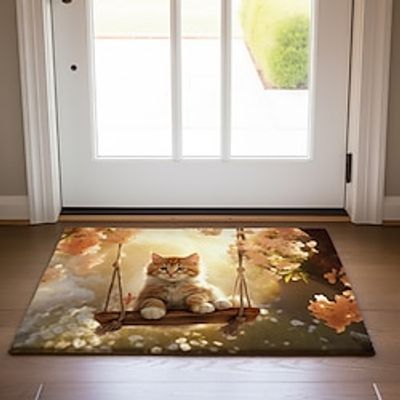 Cat Swing Doormat Non-Slip Oil Proof Rug Indoor Outdoor Mat Bedroom Decor Bathroom Mat Entrance Rug Door Mat Lightinthebox