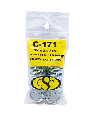 Utility Extension Spring Pack of 2 - 19.050 x 50.80 x 2.66 mm Utility Extension Spring Pack of 2 - 19.050 x 50.80 x 2.66 mm