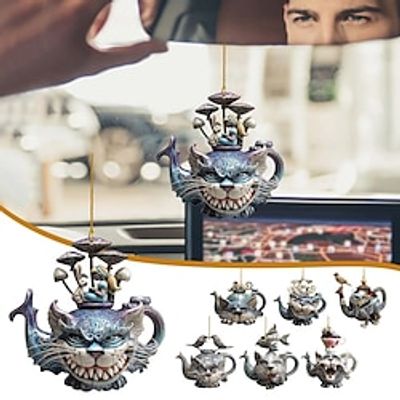 Car Pendant Cartoon Cat Pattern Flat Shape Individuation Car Ornament Acrylic Pendant Decor for Car Valentine's Day Gift Lightinthebox