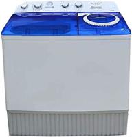 Sharp 12 Kg Twin Tub Aerojet Top Load Spin Dry Semi Automatic Washing Machine With Upward Pump, White/Blue - ES-T127AP-Z