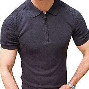 Men's Unisex Pullover Knitted Solid Color Stylish Vintage Style Short Sleeves Sweater Cardigans Shirt Collar Summer Spot color long-term sale More colors on the details page support customization miniinthebox