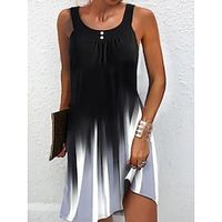 Women's A Line Dress Knee Length Dress Black Sleeveless Color Block Ruched Patchwork Spring Summer Crew Neck Casual 2022 S M L XL XXL 3XL Lightinthebox - thumbnail