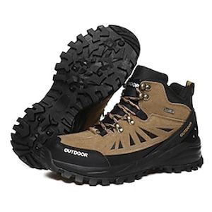 Men's Hiking Shoes Sneakers Mountaineer Shoes Shock Absorption Breathable Lightweight Wearproof Fishing Hiking Climbing Suede Spring, Fall, Winter, Summer Black Grey Brown  Round Toe Lightinthebox