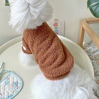 Small Dog Sweater for Winter Solid Plush Dog Clothes Warm Soft Cat Sweaters Stretchy Fleece Apparel for Small Medium Dog Lightinthebox - thumbnail