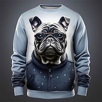 Graphic Puppy Men's Fashion 3D Print Golf Pullover Sweatshirt Holiday Vacation Going out Sweatshirts Black Blue Crew Neck Print Spring   Fall Designer Hoodie Sweatshirt Lightinthebox - thumbnail