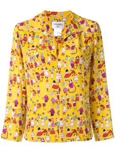 Chanel Pre-Owned 2001 printed zip-up shirt - Yellow