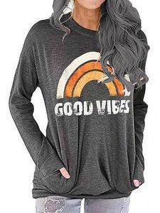 Casual Rainbow Letter Sweatshirt