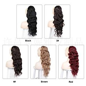 wigs europe, america, africa, large curly wig, ponytail, stretch mesh, large wave wig, ponytail, hair, chemical fiber ponytail miniinthebox