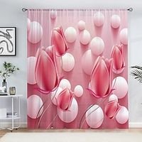 Pink Floarl Curtains, Curtains for Bedroom Living Room Thermal Insulated Curtains, Window Treatments Patterned Drapes Panels Lightinthebox - thumbnail
