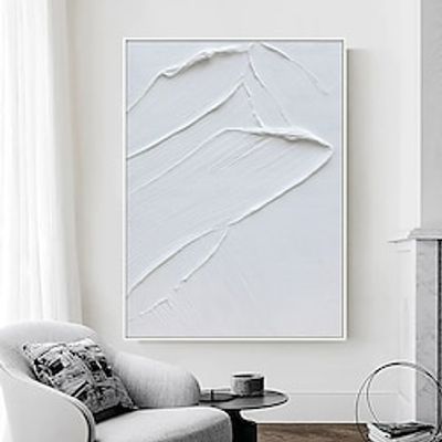 Hand Painted Wall Art Abstract white Oil Painting On Canvas Modern Oil Painting Hand Painted Large oil painting Wall Art For Home Decor ready to hang or canvas Lightinthebox