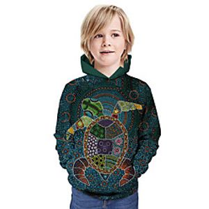 Kids Boys' Hoodie  Sweatshirt Long Sleeve 3D Print Animal Print Blue Children Tops Summer Active Daily Wear Regular Fit 3-13 Years Lightinthebox