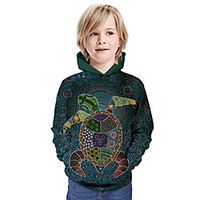 Kids Boys' Hoodie  Sweatshirt Long Sleeve 3D Print Animal Print Blue Children Tops Summer Active Daily Wear Regular Fit 3-13 Years Lightinthebox - thumbnail