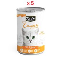 Kit Cat Complete Cuisine Tuna And Salmon In Broth 150g Cat Wet Food (Pack Of 5)