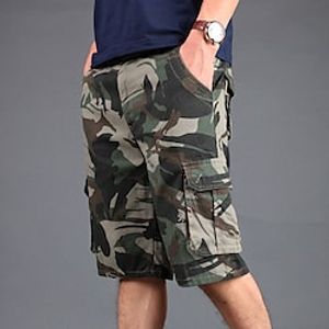 Men's Cargo Shorts Shorts Hiking Shorts Multi Pocket Camouflage Comfort Breathable Knee Length Casual Daily Going out 100% Cotton Sports Stylish ArmyGreen White miniinthebox