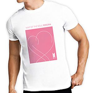 Men's Unisex Tee T shirt Hot Stamping Graphic Prints Letter Plus Size Print Short Sleeve Casual Tops Cotton Basic Designer Big and Tall White Lightinthebox