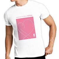 Men's Unisex Tee T shirt Hot Stamping Graphic Prints Letter Plus Size Print Short Sleeve Casual Tops Cotton Basic Designer Big and Tall White Lightinthebox - thumbnail