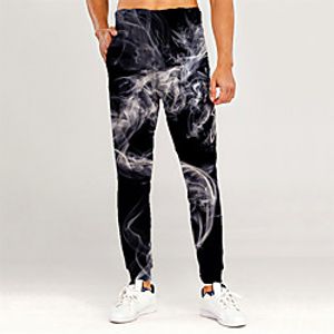 Men's Novelty Casual / Sporty Outdoor Sports Casual Daily Sweatpants Trousers Pants Graphic 3D Full Length Print Black miniinthebox