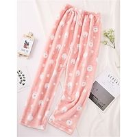 Women's Fleece Pajama Pants Warm Pajama Loungewear Pants Animal Dog Warm Fashion Plush Home Daily Bed Flannel Warm Breathable Pant Elastic Waist Fall Winter Light Yellow Light Blue Lightinthebox - thumbnail