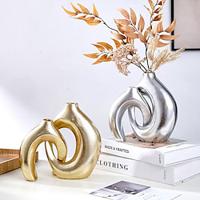 nnovative Couple Series Decorative Vases - Surface Adorned with Sparkling Silver Foil - Unique Combination Resin Vases that can be Interlinked or Displayed Separately Lightinthebox