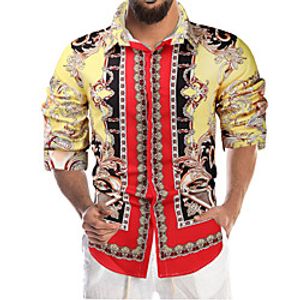 Men's Shirt 3D Print Floral 3D Long Sleeve Street Tops Fashion Sports Rainbow Lightinthebox