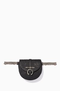 Black Embossed Leather Shoulder Bag
