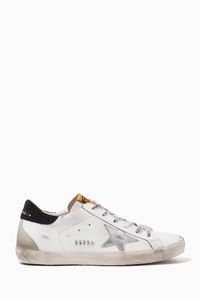 Super-Star Sneakers in Leather & Metallic Star