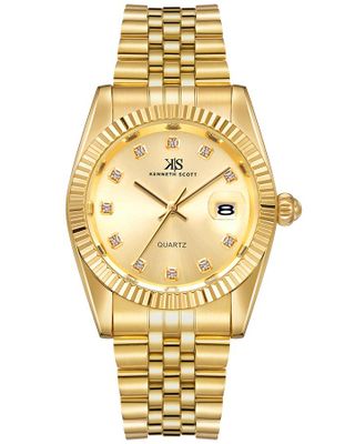 Kenneth Scott Men's Analog Champagne Dial Watch - (K22036-gbgc)