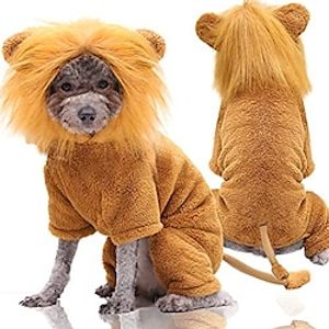 Pet Clothes Puppy Dog Cat Hoodie Warm Sweater Costume Halloween Cosplay Party Apparel, Lion, XL Lightinthebox