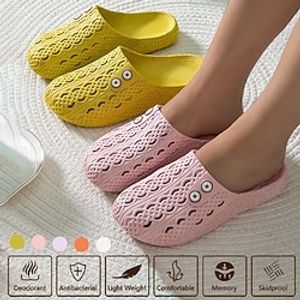 Women's Sandals Slippers Comfort Shoes House Slippers Outdoor Home Daily Summer Flat Heel Round Toe Fashion Casual Comfort PVC Loafer Solid Color White Yellow Pink Lightinthebox