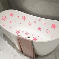 6pcs Cartoon Pink Stars Bathtub Sticker Kids Self-Adhesive Removable Sticker Waterproof Bathtub Decorative Sticker. miniinthebox - thumbnail