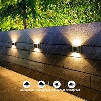 2/4pcs Solar Wall Light Up and Down Outdoor IP65 Waterproof LED Step Light Solar Fence Lights For Outdoor Yard Garden Lawn Patio Courtyard Fences Driveway Pathway Decoration Lightinthebox