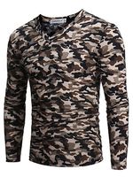 V-Neck Men Camouflage T-Shirt - thumbnail