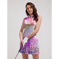 Women's Golf Dress Violet Sleeveless Floral Ladies Golf Attire Clothes Outfits Wear Apparel Lightinthebox