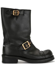 Chanel Pre-Owned CC stitch buckled boots - Black