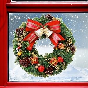 1pc Christmas Window Stickers With  20x30cm Picture Frame Wall Stickers Pvc Stickers Containing Christmas Wreath For The Elderly Rotating Train Christmas Tree Christmas Goddess Crystal Ball Christm miniinthebox