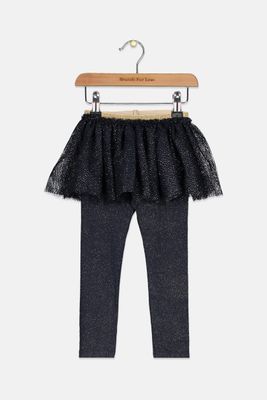 Toddler Glittery Pull On Skirt Pants  Navy Combo